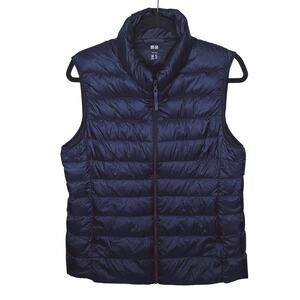 Uniqlo Ultra Light Down Puffer Vest Women's Large Navy 400710 Packable Gorpcore